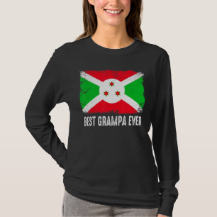 Retro Burundi Flag Best Grampa Ever  Father's Day T-Shirt