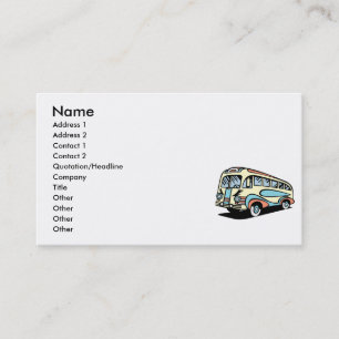 retro bus motor coach business card