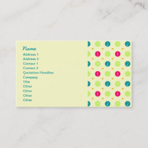 Retro Business Candy Music Notes Pattern Business Card