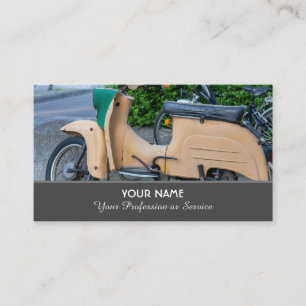 Retro business card for motorcycle repair experts