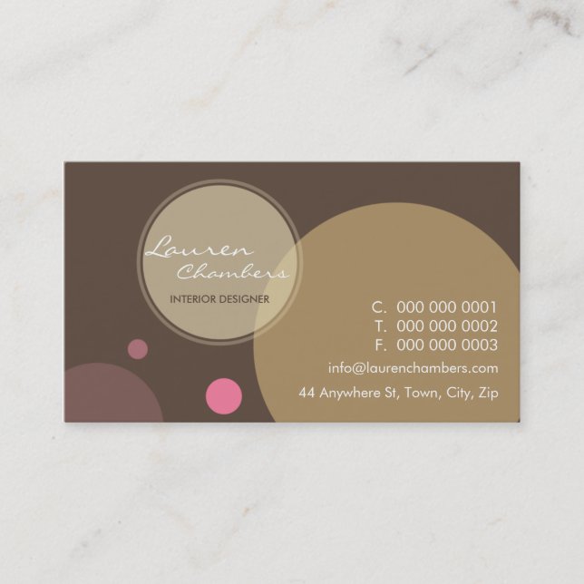 RETRO BUSINESS CARD :: large dots 1L (Front)