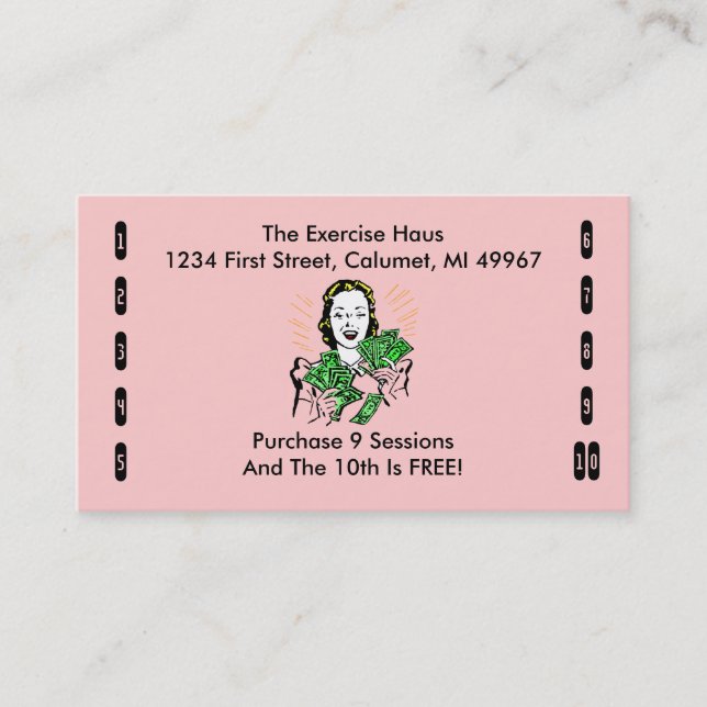 Retro Business Punch Cards Any business happy shop (Front)