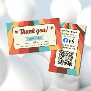 Retro Business Thank You Card   Vintage Style 