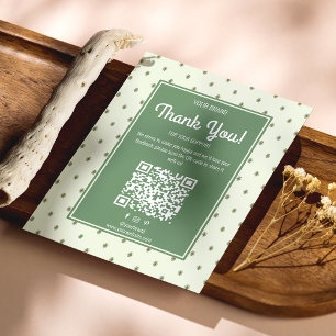 Retro Business Thank You Order Card w/ QR-code