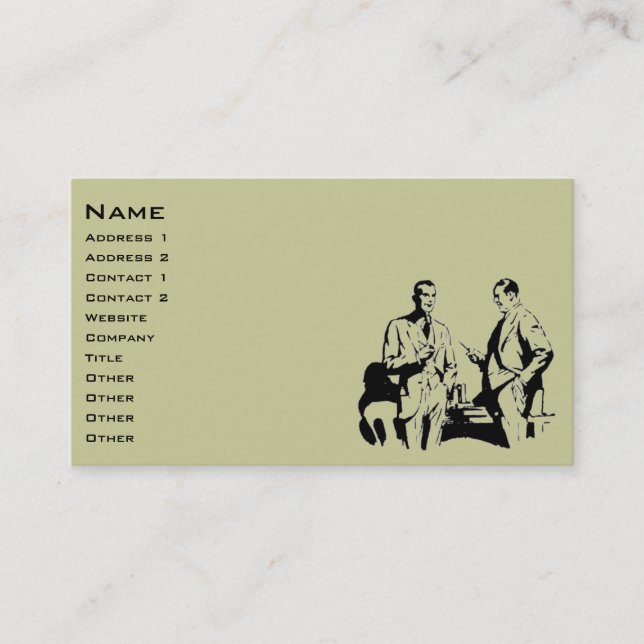 Retro Businessmen Business Card (Front)