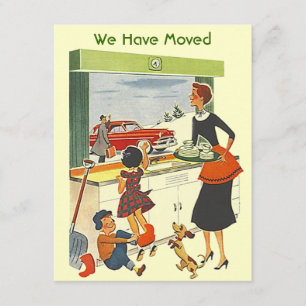 Retro Busy Home We have Moved Move Announcement