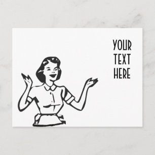 Retro Busy Housewife Postcard