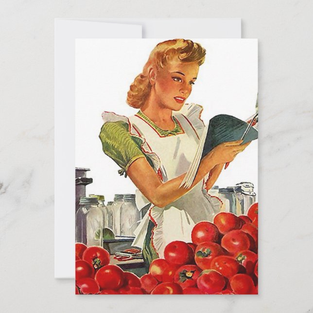 Retro Busy Kitchen Home Canning Party Blank 5x7 Invitation (Front)