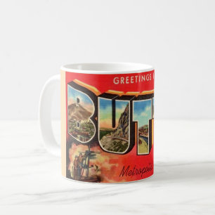 Retro Butte Montana Greeting Mug