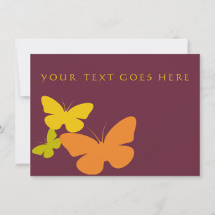 retro butterflies invitation