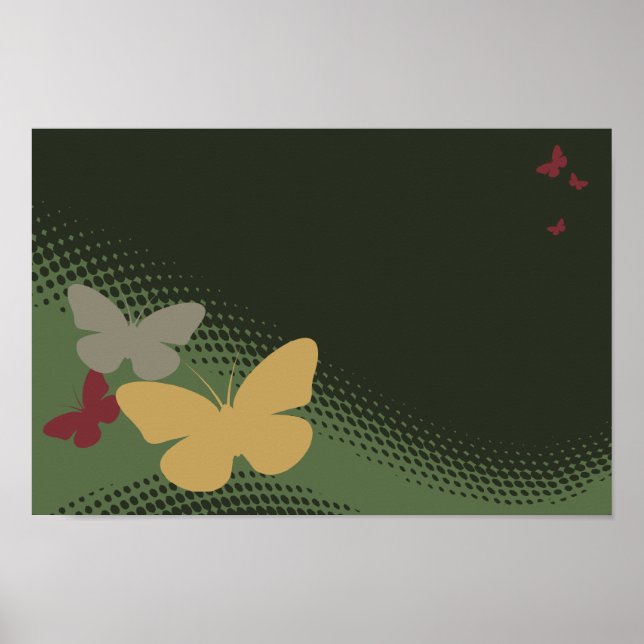 retro butterflies poster (Front)