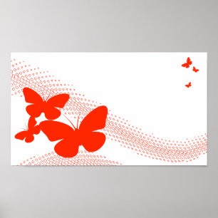retro butterflies poster