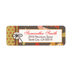 Retro Butterflies Return Label