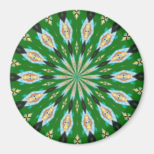 Retro Butterflies Spring Green Kaleidoscope Magnet