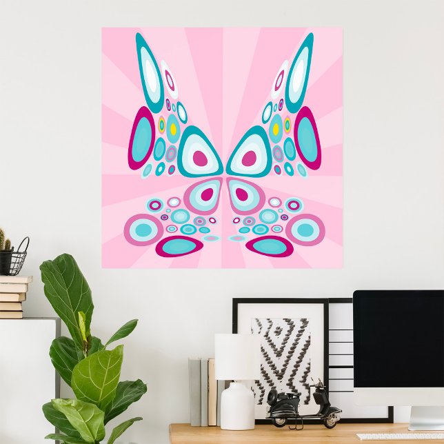 Retro Butterfly Abstract Pop Art  Poster (Creator Uploaded)