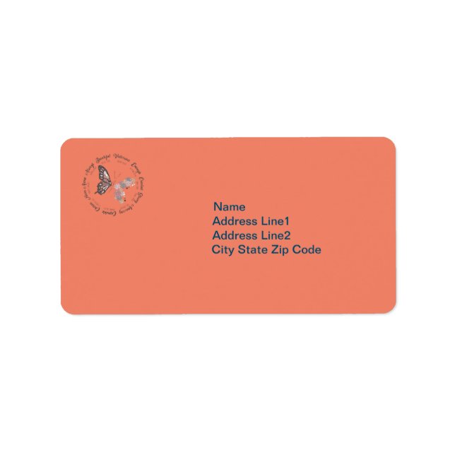 Retro Butterfly Christian Quotes Design    Label (Front)