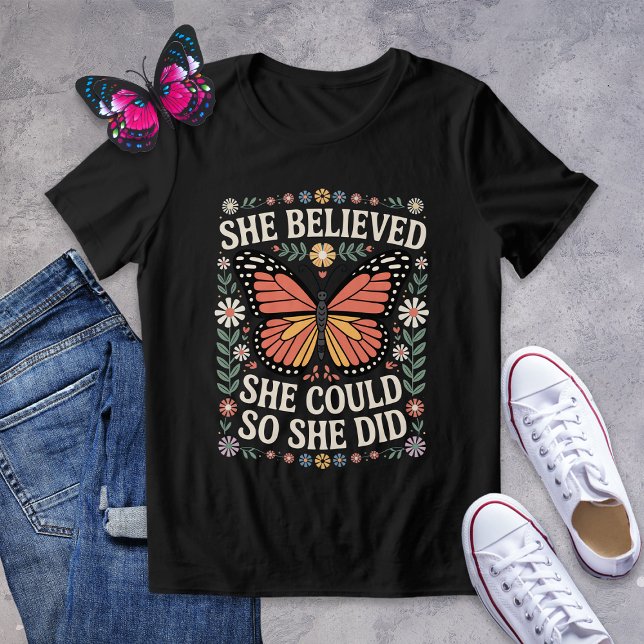 Retro Butterfly Floral Graduation Tri-Blend Shirt (Creator Uploaded)