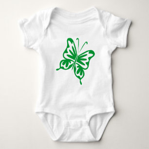 Retro Butterfly - Grass Green Baby Bodysuit
