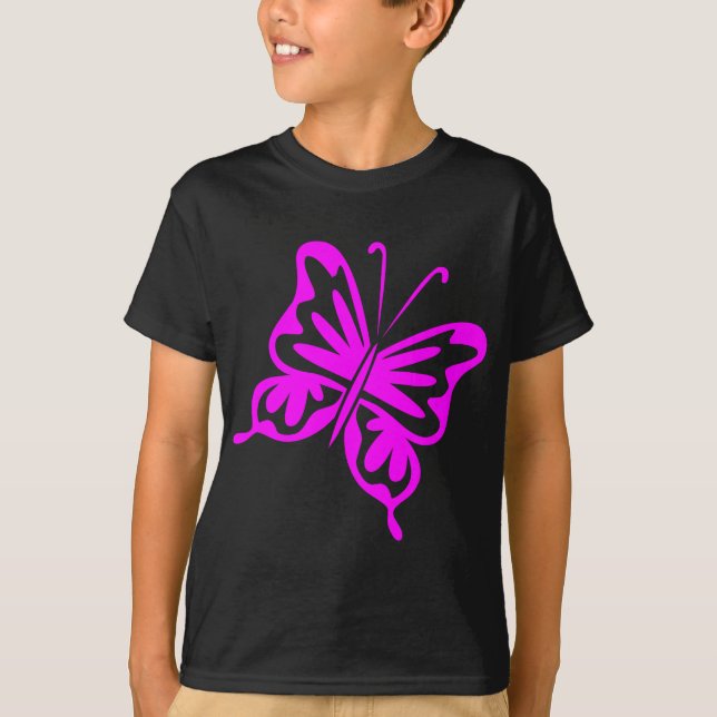 Retro Butterfly - Magenta T-Shirt (Front)