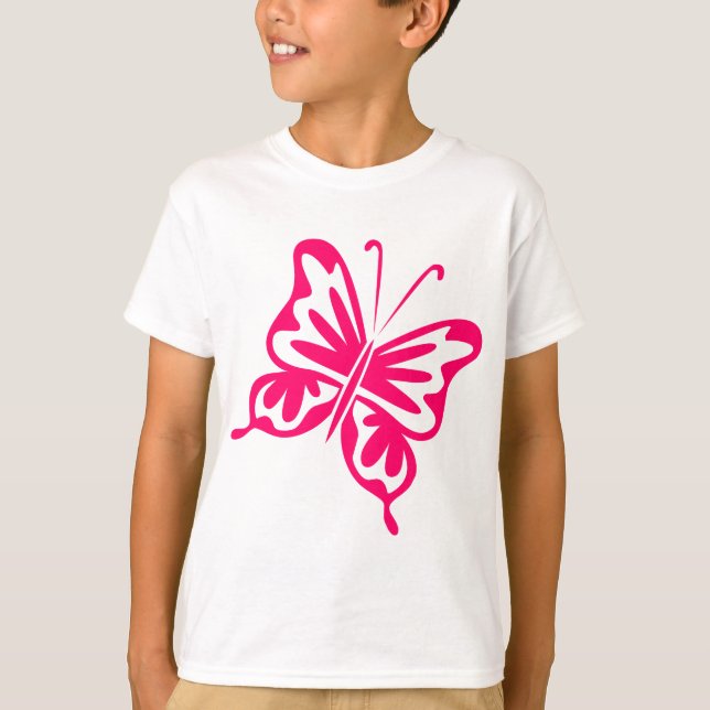 Retro Butterfly - Neon Red T-Shirt (Front)