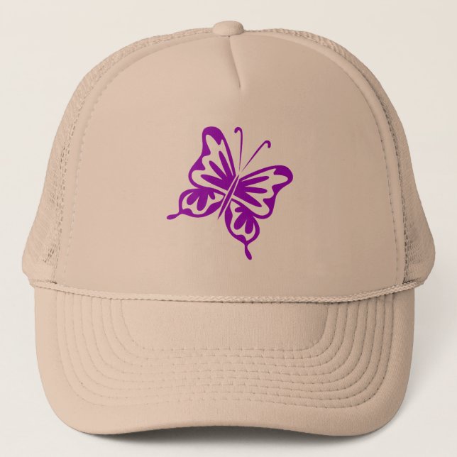 Retro Butterfly - Purple Trucker Hat (Front)