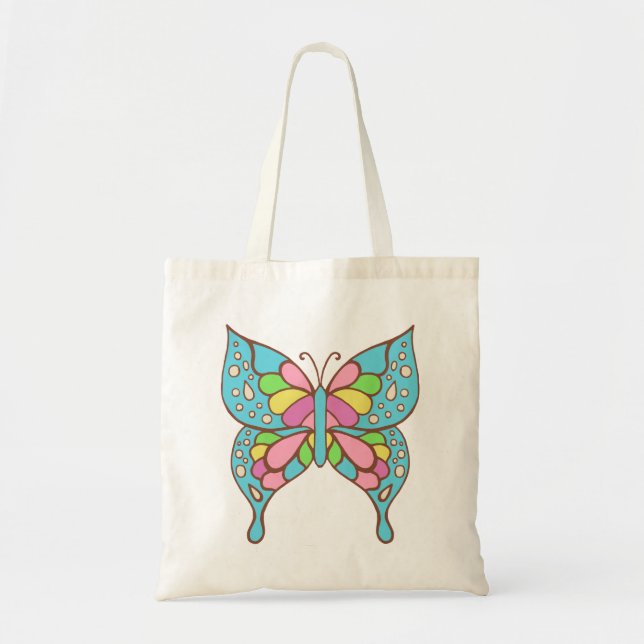 Retro Butterfly Tote Bag (Front)