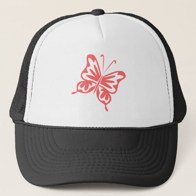 Retro Butterfly -  Tropical Pink Trucker Hat (Front)