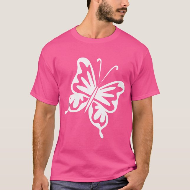 Retro Butterfly - White T-Shirt (Front)