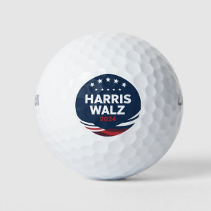 Retro Button Election for Democrats Harris Waltz  Golf Balls