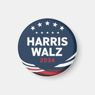 Retro Button Election for Democrats Harris Waltz  Magnet