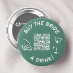 Retro Buy The Bride A Drink Button Venmo<br><div class="desc">This whimsical button design features a playful "Buy the bride a drink!" message, a stylish cocktail glass, and a convenient QR code for easy gifting. Perfect for bachelorette parties or bridal showers, this green button adds a touch of fun and excitement to any celebration. Show your support for the bride-to-be...</div>