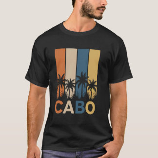 Retro Cabo Palm Trees Sunset Beach T-Shirt