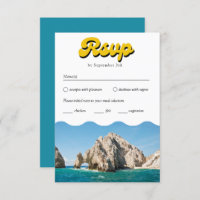 Retro Cabo Wedding Traditional RSVP Meal Option