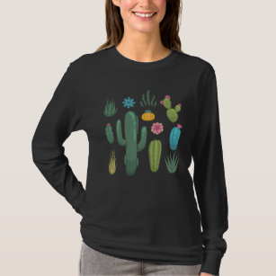 Retro Cactus Education Botanical Succulent Plants T-Shirt