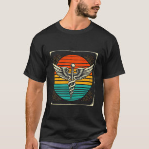 Retro Caduceus Doctor Medical Nursing Medicine Nur T-Shirt
