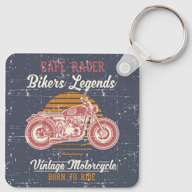 Retro Cafe Racer Key Ring (Back)