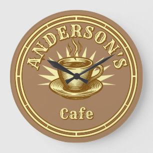 Retro Cafe Sign Template Large Clock