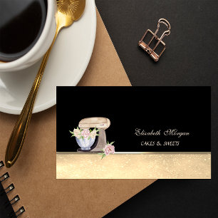 Retro Cake Mixer Bokeh Sweets Bakery  Business Card