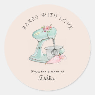 Retro Cake mixer Pink  Classic Round Sticker