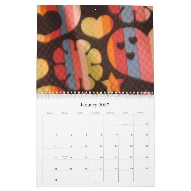 Retro Calendar (Jan 2027)