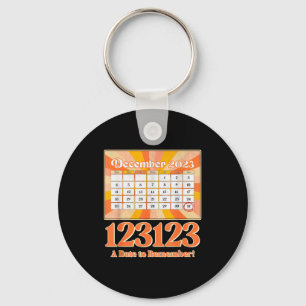 Retro Calendar_ Remember New Year's Eve 2023-24  Key Ring