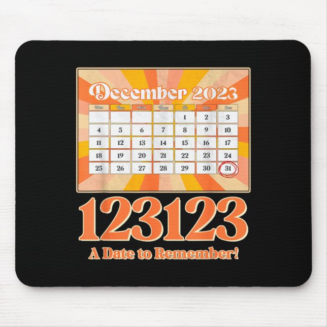 Retro Calendar_ Remember New Year's Eve 2023-24  Mouse Pad (Front)