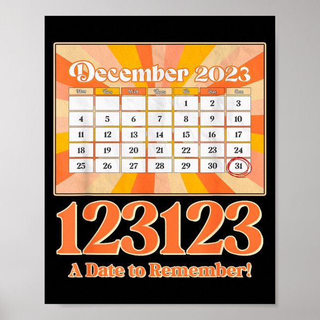 Retro Calendar_ Remember New Year's Eve 2023-24  Poster (Front)