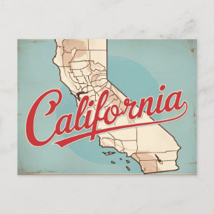 Retro California City Vintage Postcard