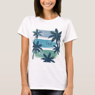 Retro California Palm Tree– Beach Sunset Aesthetic T-Shirt