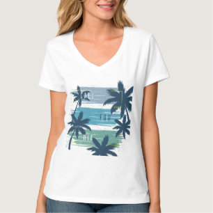 Retro California Palm Tree– Beach Sunset Aesthetic T-Shirt
