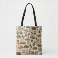 Retro California Route 66 Beach Travel Tote