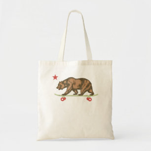 Retro California Skateboard Bear Skating Skate Sta Tote Bag