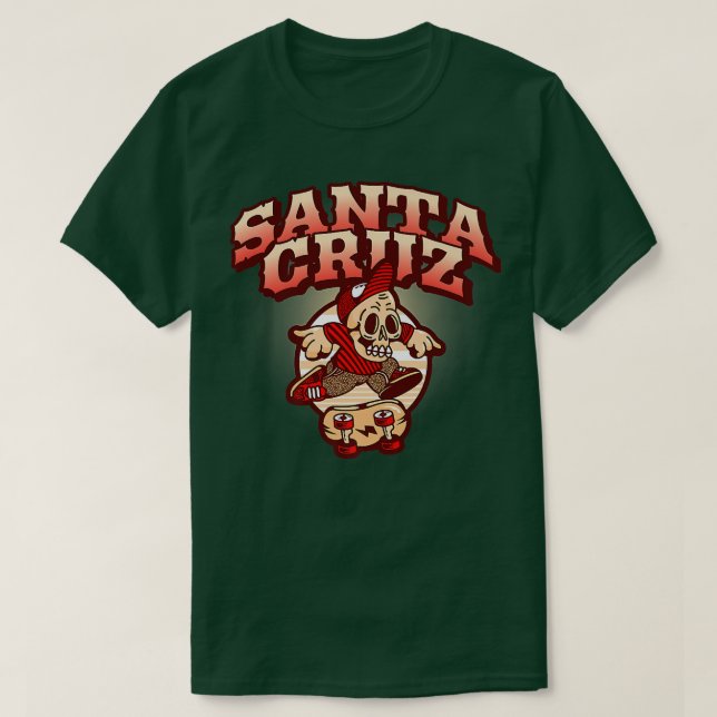 Retro California Skateboarder Santa Cruz  T-Shirt (Design Front)