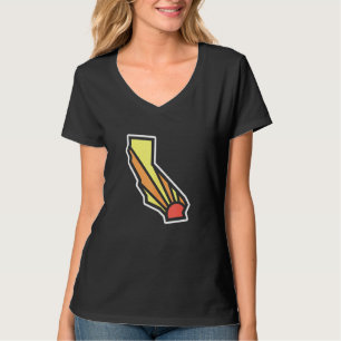 Retro California State Outline Sunset Adventure T-Shirt